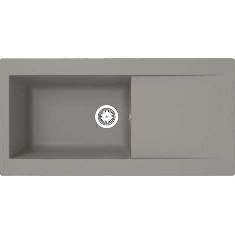 Respekta Denver Lavello in Mineralite grigio cemento/Lavello da incasso a 1 vasca da 100 x 50 cm/Lavello adatto a mobili sottolavello a partire da 60 cm di larghezza / DENVER100X501BG (1/5)