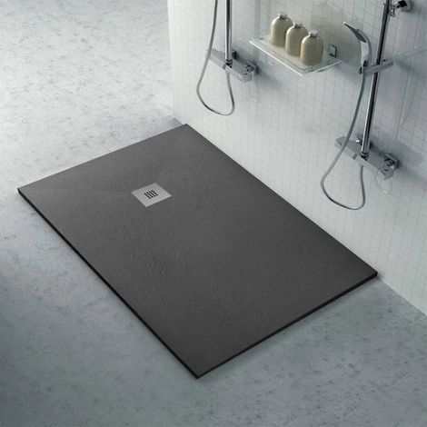 Piatto doccia 100x120 marmo resina Karen antracite effetto pietra (1/5)