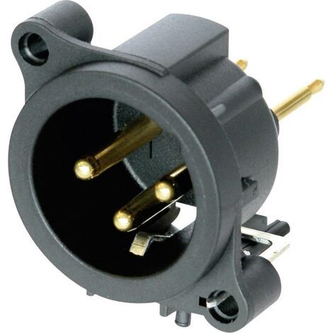 XLR embase mâle, contacts droits Neutrik NC3MAAV Nombre de pôles: 3 noir 1 pc(s) (1/3)