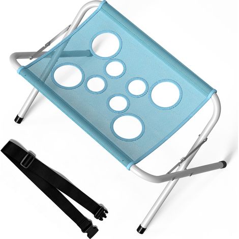 Mesa plegable 2 en 1 para el cuidado de mascotas, hamaca azul (1/5)