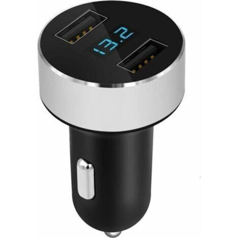 Mini-Autoladegerät – 2 USB-Anschlüsse, Schnellladung (USB 3.0), Messfunktion, LED-Akkustandsanzeige – Universelle Kompatibilität