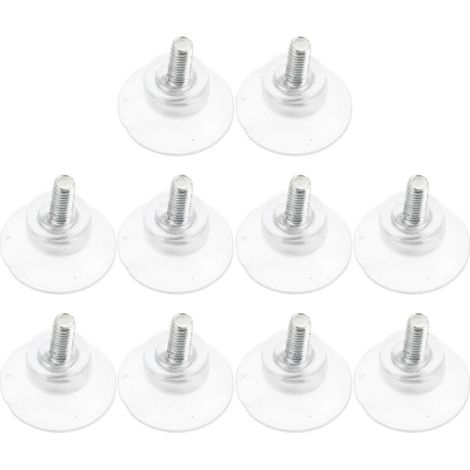 Beyamis Tapis de protection en verre résistant et antidérapant à ventouses, transparent, solide et durable, pour table basse ou bureau en verre d'extérieur (lot de 10). (1/5)