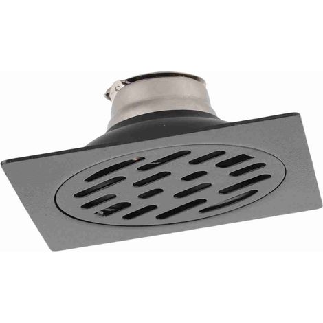 Grille de Sol Étanche Anti-Odeurs - Modèle Machine à Laver Connectable - Stainless Steel Épais Noir - 10x10x2.5cm (1/5)