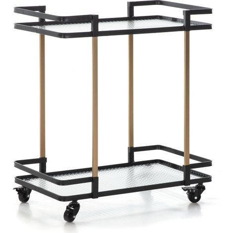 Server 68x40x78 Glas/Gold Metall/Schwarze Möbel/Hilfstische für alle Stile, um zu Hause eine Note zu verleihen (1/3)