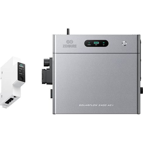 Zendure SolarFlow 2400 AC+ – Stockage AC 2400W, 2,4 kWh extensible à 16,8 kWh, Plug & Play, 2400VA. avec Compteur intelligent 3CT-S