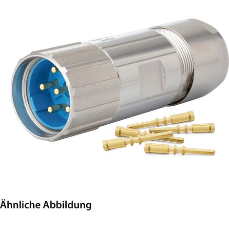 HUMMEL SET inkl. Kontakte M23 Leistung Kabelsteckverbinder, Crimpeinsatz gerade Polzahl 3+5+PE, Stift Klemmbereich 7,0mm - 12,0mm - 1 Stück