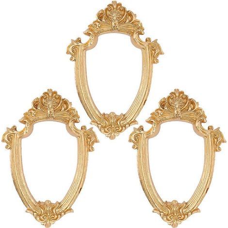 Lot de 3 cadres photo vintage en résine, cadres pour photographie antique, présentoirs à bijoux-11.5X8.5CM-Golden (1/4)