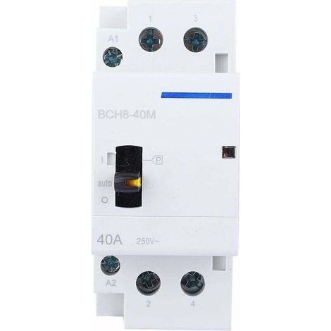 Contacteur CA, BCH8-40M 2P 40A 230V Ménage CA Montage sur rail DIN avec commutateur de commande manuelle pour applications domestiques(2NO)