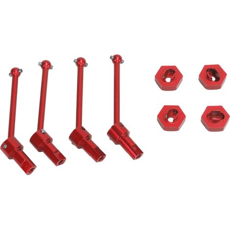 Arbre de transmission avant et arrière en alliage d'aluminium, arbre de transmission CVD pour voiture RC Traxxas Latrax Teton 1/18, rouge (1/5)