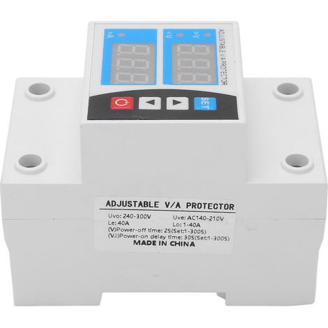 Protecteur Sur/Sous Tension Affichage Numérique Relais Auto Réarmement 240V-300V 40A (1/5)