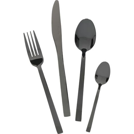 Mikasa C000390 - Besteck-Set (16-tlg., Edelstahl), Farbe schwarz