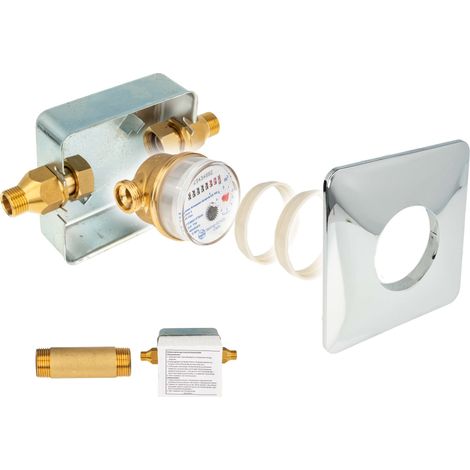 Unterputz Einstrahlzähler System ETK Komplett-SET, Kaltwasser, Länge 80 mm, Einbaukasten 1/2 Zoll AG (1/5)