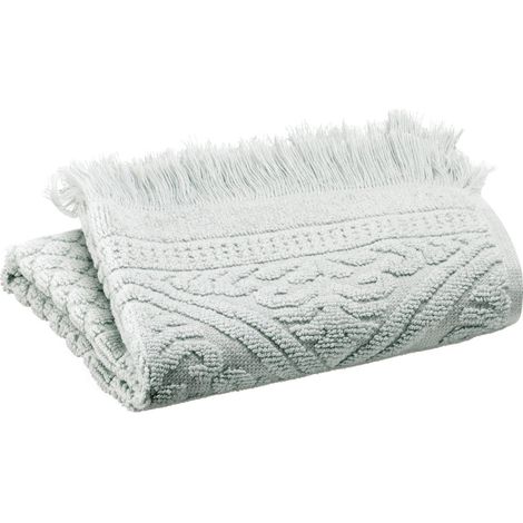 Petite serviette de toilette invité unie coloris Jade pour salle de bain et toilettes 30 x 50 cm - PANGIVO (1/3)