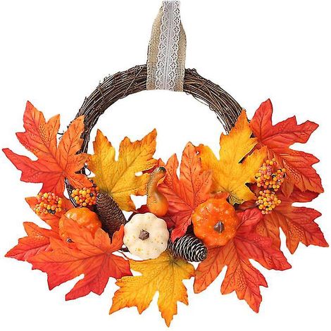 1 Stück Thanksgiving-Kranz für Halloween-Dekorationen (1/3)
