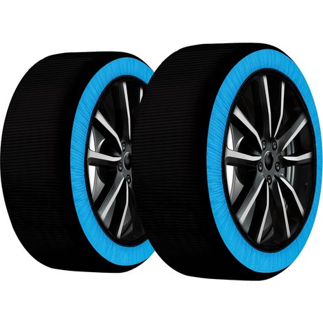 2 Paires Chaussettes Neige Taille M, Tissu 3D Haute Adhérence, Compatible ABS-ESP Jusqu'à 23 Pouces, Pour Routes Enneigées (1/5)