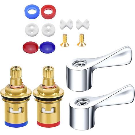 Lot de 2 cartouches de rechange pour robinet mitigeur de cuisine 1/4 de tour (1/5)
