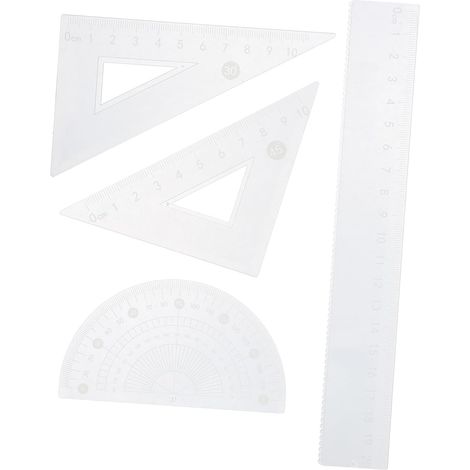 Ensemble de règles en plastique comprenant une équerre et un (1/5)