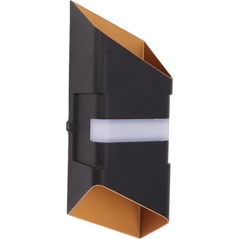 Applique murale extérieure moderne noire et dorée à LED 10 W 3000 K, étanche, pour cour, entrée ou jardin, 85-265 V. (1/5)