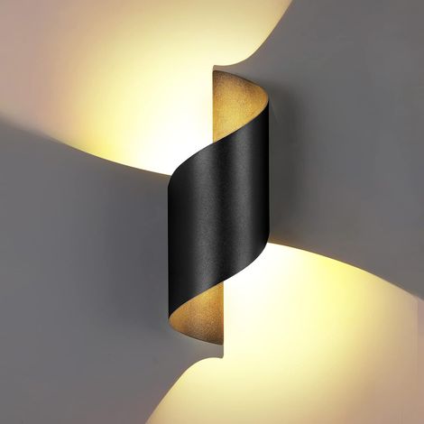 Lampe Murale Extérieure LED - 12 W - 1200 Lm - IP65 Étanche - Aluminium Noir - Pour Jardin Terrasse Villa Couloir Extérieur - 28 x 10 x 10 cm (1/5)