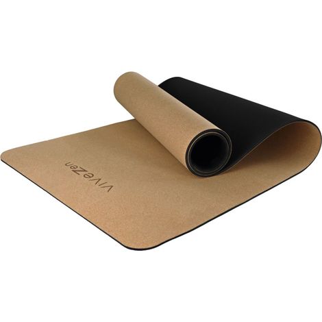 Tapis de yoga, de gym, d'exercices en liège - 180 x 60 cm - Vivezen (1/5)