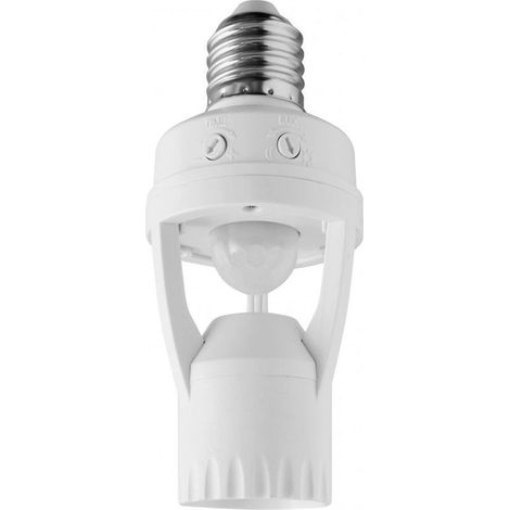 Bewegungsmelder CR-6, max. 60 W, E27, AC 220–240 V, 50/60 Hz, Erfassungswinkel 360°, Reichweite 6 m 2–3,5 m, Schutzart IP20