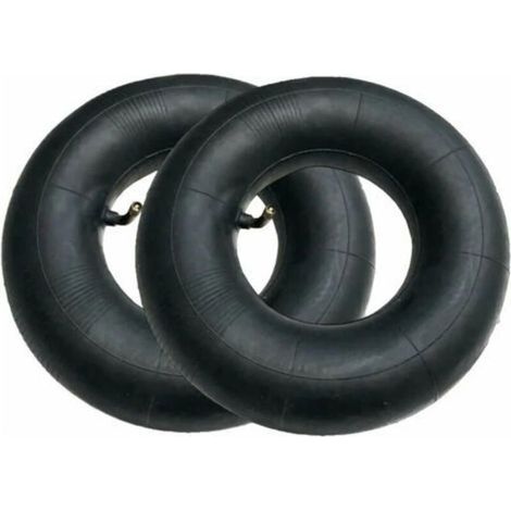 Roues et chambres à air pour tondeuses à gazon, un jeu de 2 chambres à air 4.00/3.50-6 350/400-6 3.50-6 4.00-6 4.10-6, avec valve d'angle TR87, peuvent remplacer les chambres à air pour chariots à mai (1/5)
