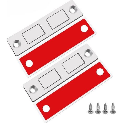 Serratura magnetica per ante di armadi, confezione da 4 magneti ultrasottili per ante di armadi, magneti per cassetti da cucina, chiusure, serratura magnetica per ante, doppia serratura magnetica (1/5)