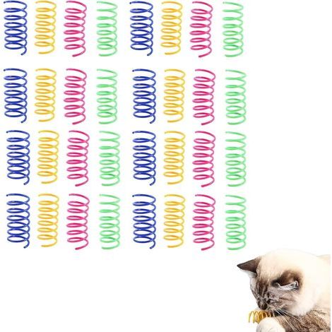 Set of 24 Spring Cat Toys, 4 Colors, ABS Plastic, Indoor (1/5)