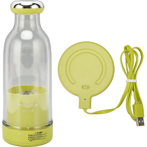 Mélangeur portable personnel pour smoothies et shakes, mixeur électrique avec bouteille et 6 lames pour performance de mixage puissante, vert clair (1/5)