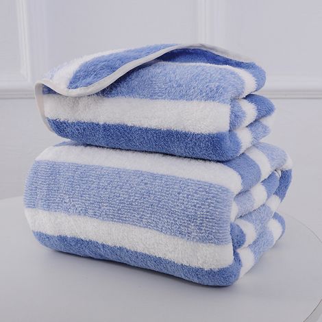 Hochwertiges Mikrofaser-Badetuch, schnelltrocknend und hoch saugfähig, großes rechteckiges Duschhandtuch aus Polyester/Zellulose (1/5)