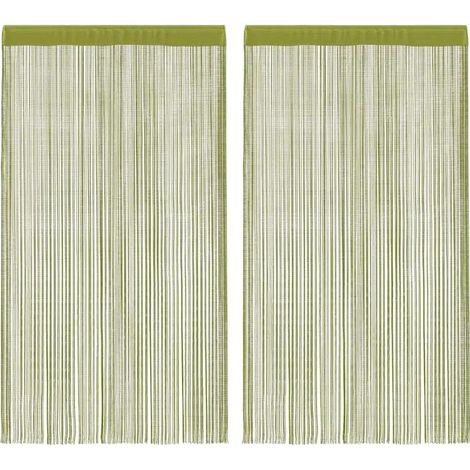 Cortina de tela, 2 paneles, decoración versátil para el hogar, verde (1/2)
