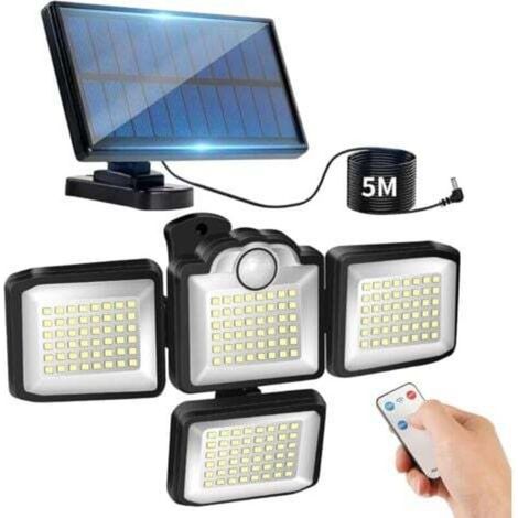 Outdoor Solar Motion Sensor Light, Waterproof Solar Lighting, [4 LEDs - 1800 Lumens], 360° Beam Angle, Outdoor Solar Light with Remote Control for Garden