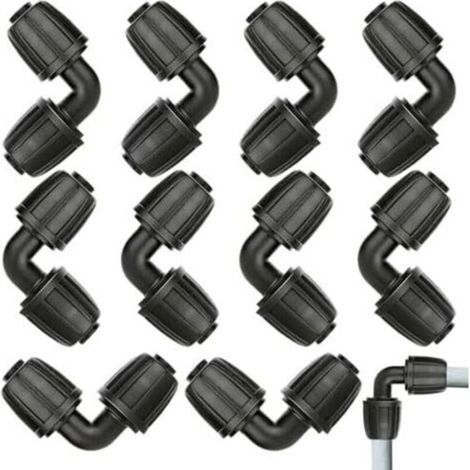 10 Pièces Micro Drip System Raccord en L - Joint 1/2", Connecteurs de Tuyau d'Arrosage en Coude, Universel, Robuste et Durable, pour les Accessoires d'Irrigation Agricole et Domestique