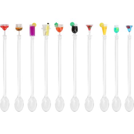 Lot de 10 mignons agitateurs à cocktail, cuillères mélangeuses pour bar, accessoires de cuisine (1/5)