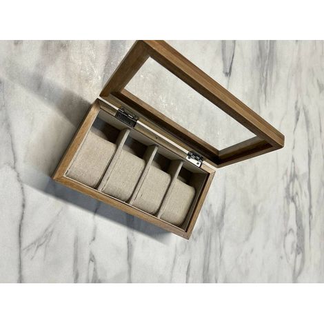 Scatola per orologi assia rettangolare 13,5x21,5 cm marrone - Atmosphera créateur d'intérieur (1/5)