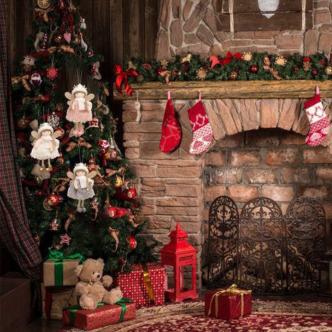Lot de 3 décorations de Noël à suspendre au sapin : pendentif ange et bois de cerf, pendentif pour le Nouvel An, décoration pour la maison et les loisirs créatifs. (1/5)