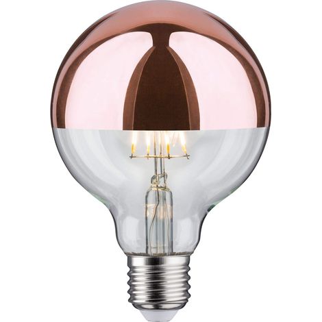 Paulmann 28674 Lampadina LED filamento G95 6,5 Watt lampadina testina a specchio rame 2700 K bianco caldo E27 (1/4)