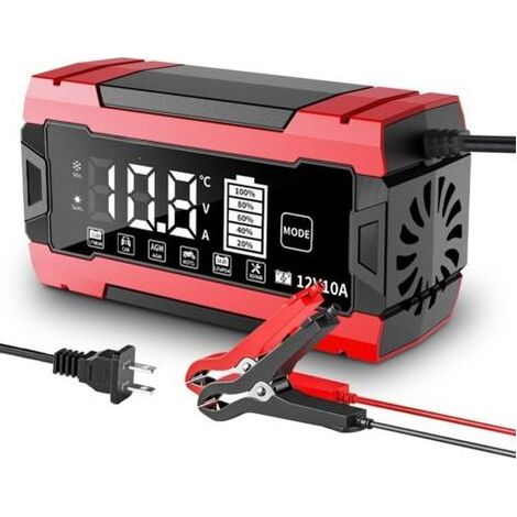 Écran blanc rougeChargeur de batterie lithium-fer-phosphate 14,6 V 10 A chargeur 12,6 V 10 A chargeur de batterie au plomb-acide 12 V (compatible avec les batteries lithium-fer-phosphate) (1/4)