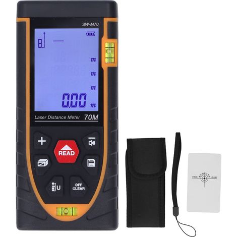 Télémètre laser infrarouge 70 mètres SW M70, écran rétroéclairé large, mesure de distance portative haute précision (1/5)