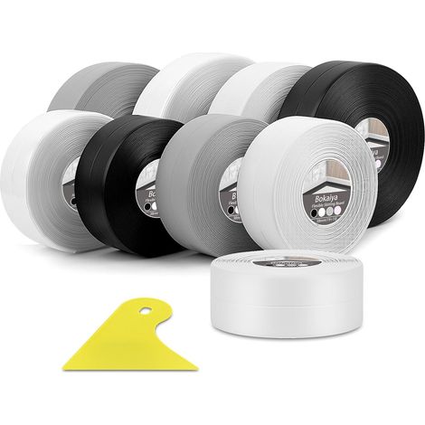Bathroom Seal, 11 m x 38 mm Self Adhesive PVC Waterproof Tape for Bathtub, Bathroom, Kitchen, Toilet, Mildew Proof, Caulking (White) (1/5)
