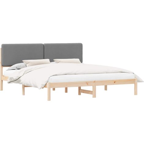 Maison Exclusive - Letto con Testiera Rivestita Grigio chiaro 180 x 200 cm (1/5)