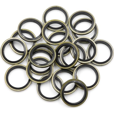 Rondelles D'Écrasement D'Huile 16mm 20x pour Vidange En Alliage D'Aluminium, Ton Bronze, Diamètre Ext. 22mm, Int. 16mm, Ép. 2mm, Pour La Plupart Voitures (1/5)