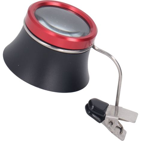 Loupe grossissante 10x avec pince en plastique PE noire pour réparation montre bijoux soudure électronique (1/5)