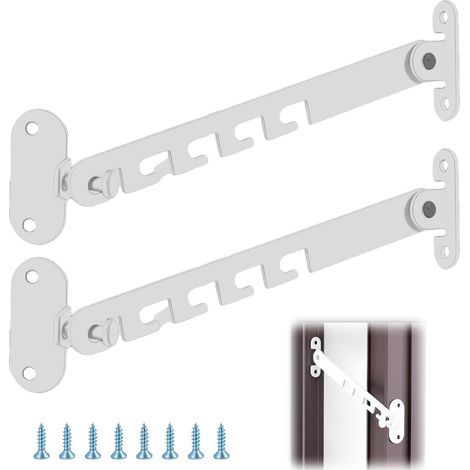 2 Pièces Entrebailleur Fenetre sans Perçage, Limiteur Ouverture Fenetre avec Vis, Restricteurs de à Battant, Crochets Entrebâilleurs Ajustables pour Fenêtres Inclinables, Blanc (1/5)