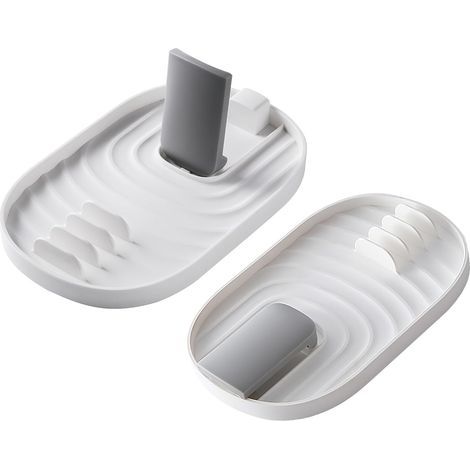 Repose-cuillère de cuisine 2 pièces pour couvercle de casserole et porte-cuillère, étagère à ustensiles de cuisine, plateau à cuillères, couvercle de rangement pour casserole pour éviter les taches d' (1/5)