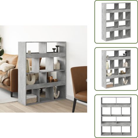 vidaXL Cloison de séparation gris béton bois d'ingénierie