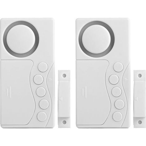 Door Alarm, 2 Pack Wireless Door Window Safety Freezer Door Alarm 3/15/30/60 Seconds Adjustable Delay Wireless Door Open Sensor Refrigerator Alarm for Kids Safety Home Shop Security (1/5)