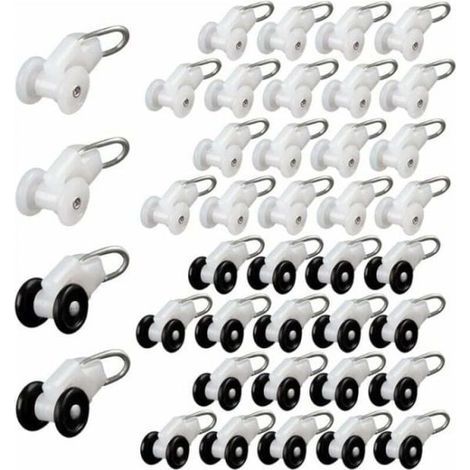Lot de 40 roulettes coulissantes pour rail de rideau suspendu pour pergola