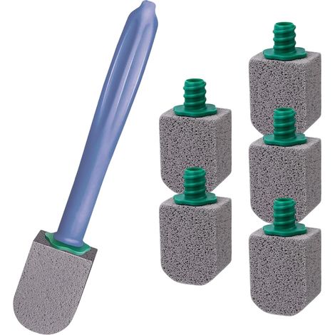 Pierre Ponce Brosse Toilettes WC,6 Recharges de Nettoyage Ponce avec Poignée Réutilisable,Nettoyage Efficace,pour Les Toilettes, Les Cuisines,Les éviers et Les Lavabos (1/5)