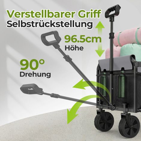 Chariot pliable mini 100KG, remorque à main compacte, diable pliant pour courses et camping, poignée réglable en hauteur, léger, gain de place et robuste, noir (1/5)